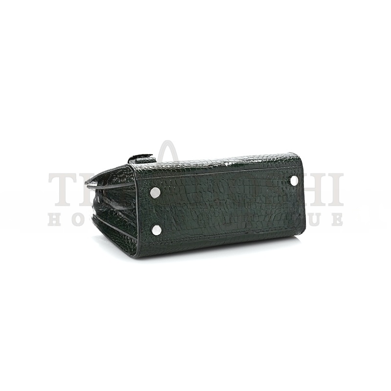 Y51 SAC DE JOUR CROC EMBOSSED DARK GREEN 1256125 (26*20.5*12.5cm) Master Quality
